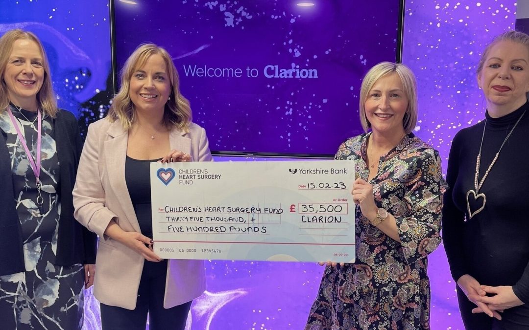 Clarion announces nominated charity for 2023 after team succeeds in raising £35,500 for Children’s Heart Surgery Fund